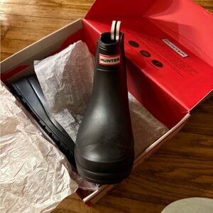 Hunter Black Textured Sole Footwear